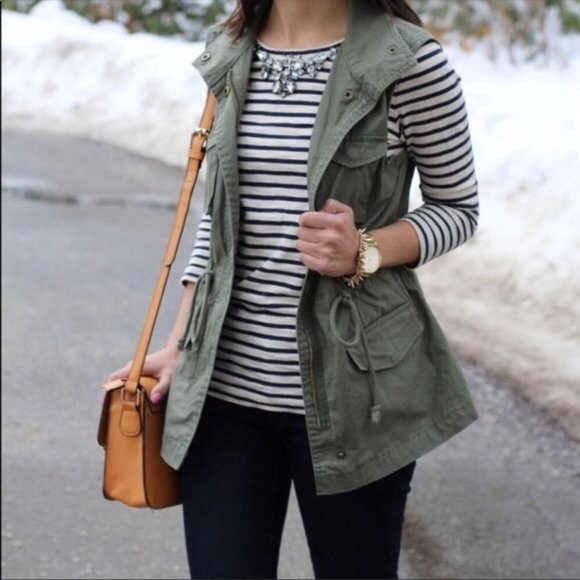 Per Se Womens Army Green Utility Vest 